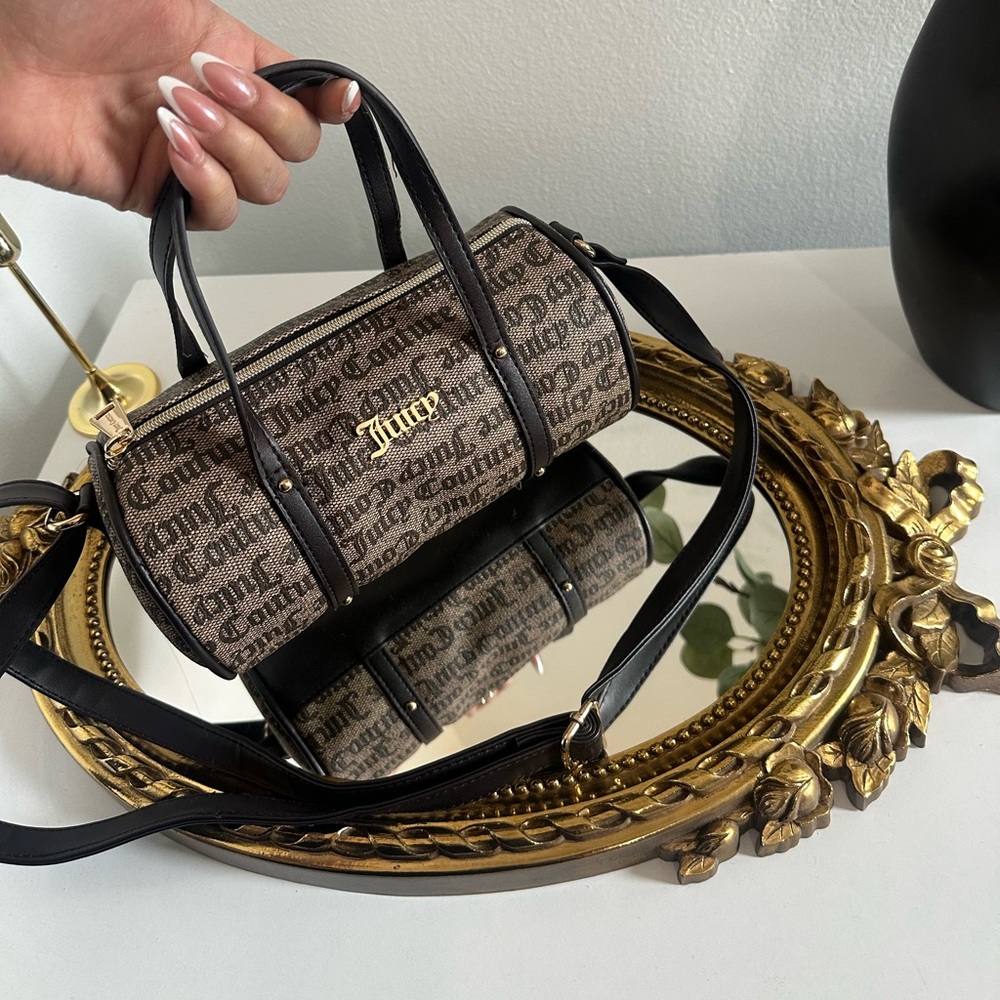 Juicy Couture Black and Brown Mini Barrel Bag